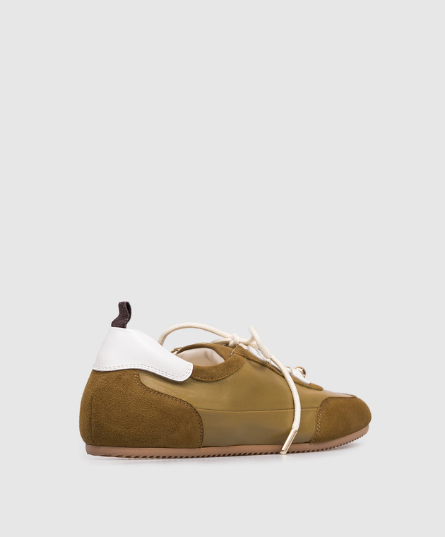 Babe Pay Pls Шкіряні кросівки кольору хакі з намистинами NICKY зображення 3