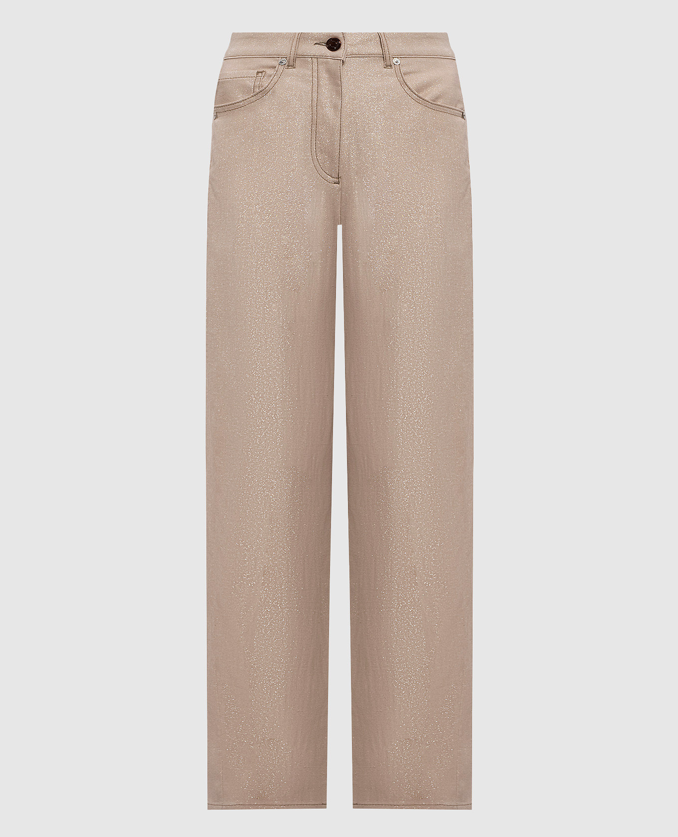 Коричневые брюки с люрексом