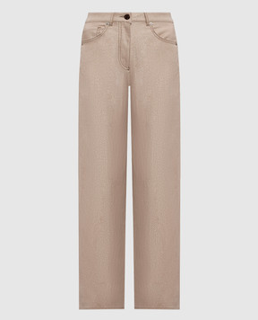 Peserico Коричневі штани з люрексом A0463300591