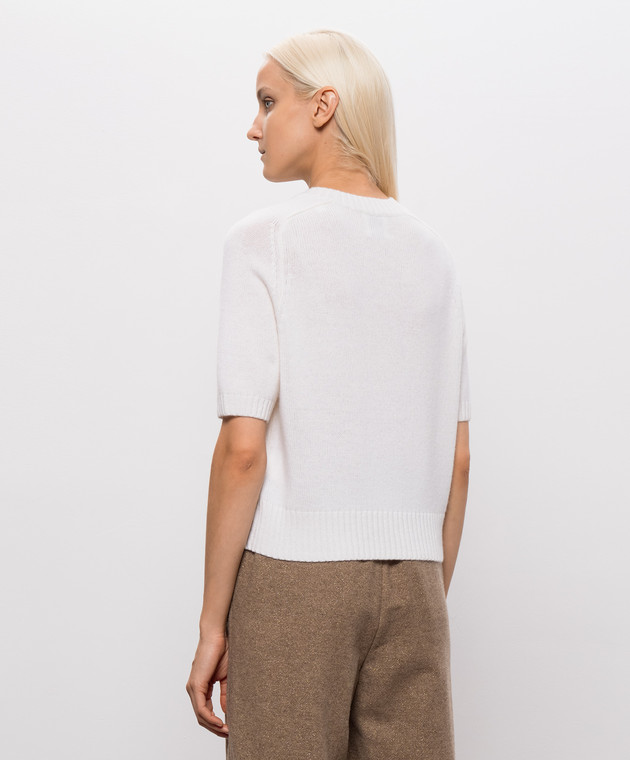 Allude Светр кольору айворі з короткими рукавами з кашеміру 26511152 зображення 4