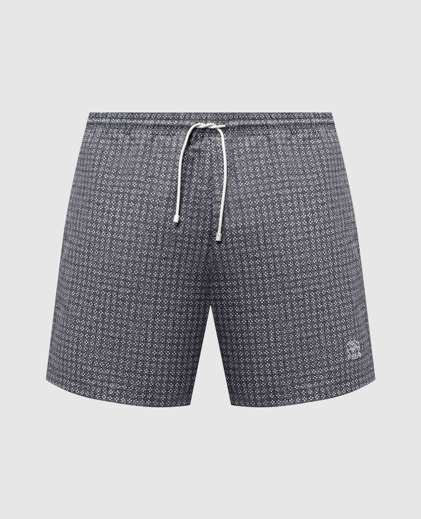 Зеленые шорты для плавания в брендовый принт