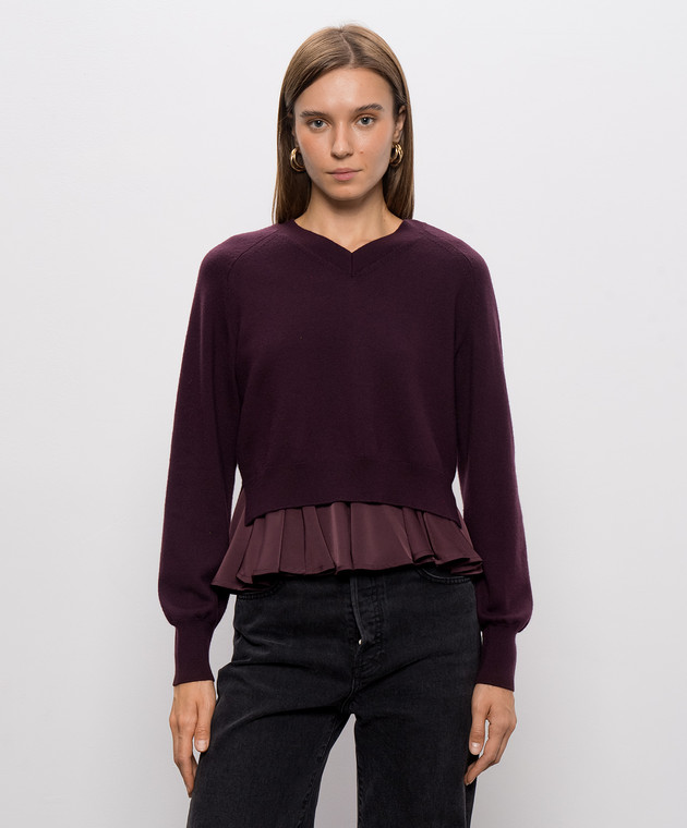3.1 Phillip Lim Фіолетовий пуловер подвійної конструкції F26170647UMC зображення 3