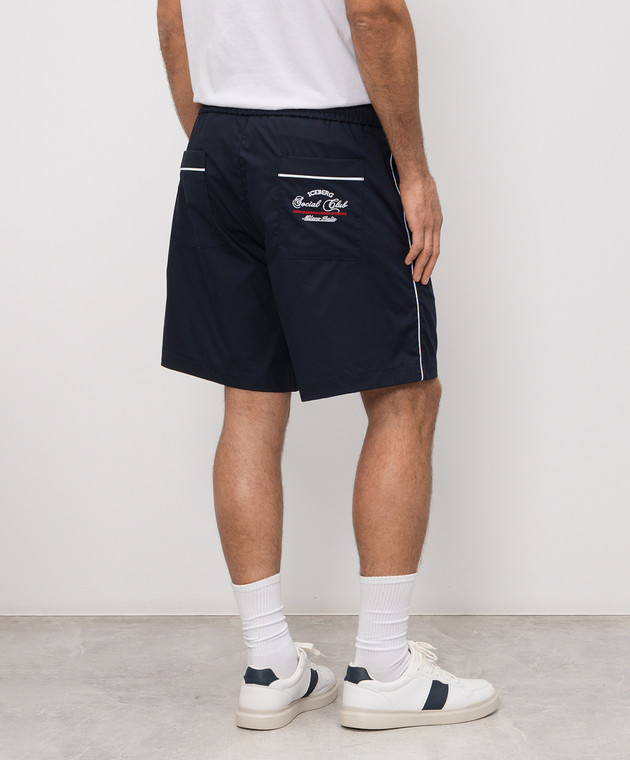 Iceberg Сині шорти з вишивкою напису D0600187 зображення 4