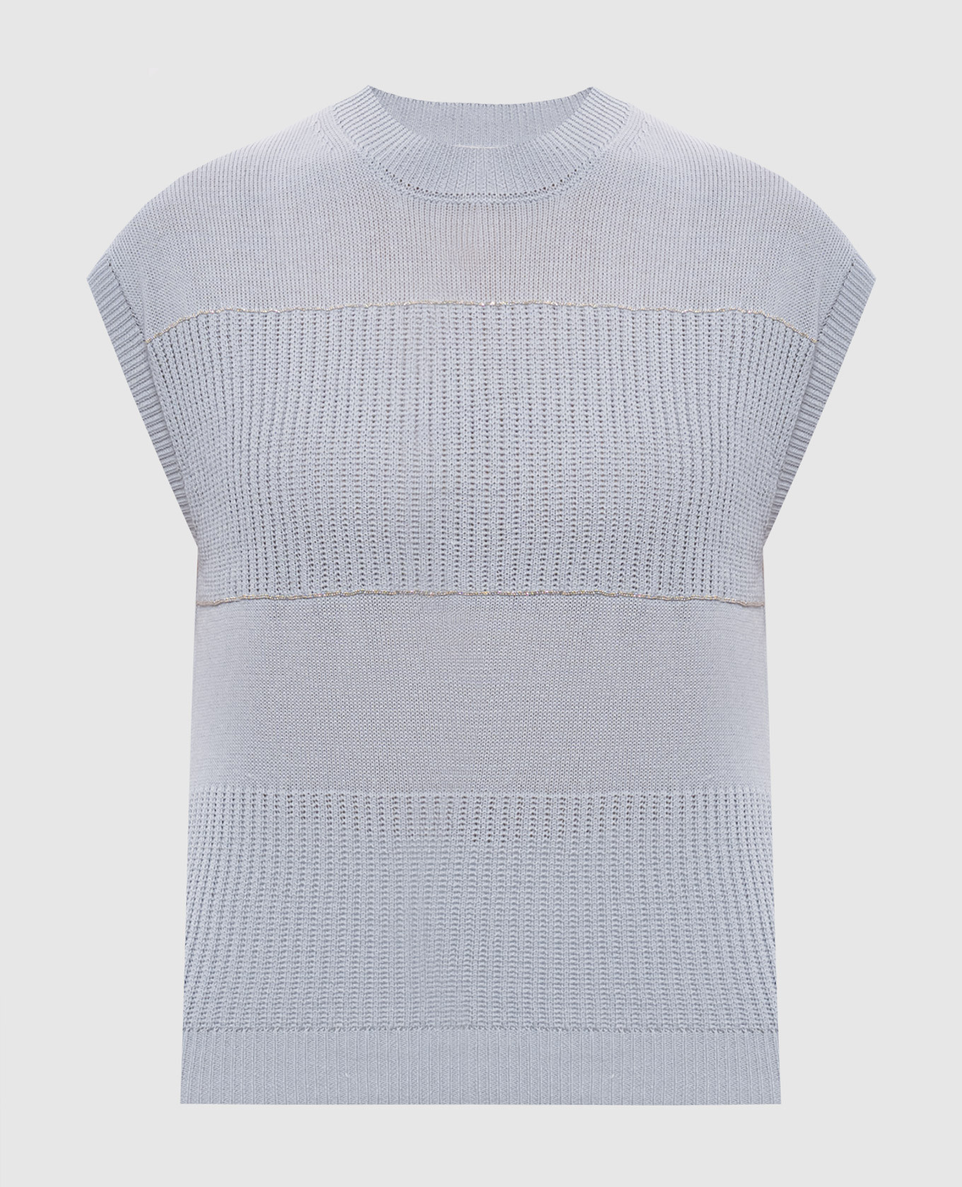 Серый топ с льном