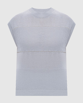 Peserico Сірий топ з льоном S99138F0709056