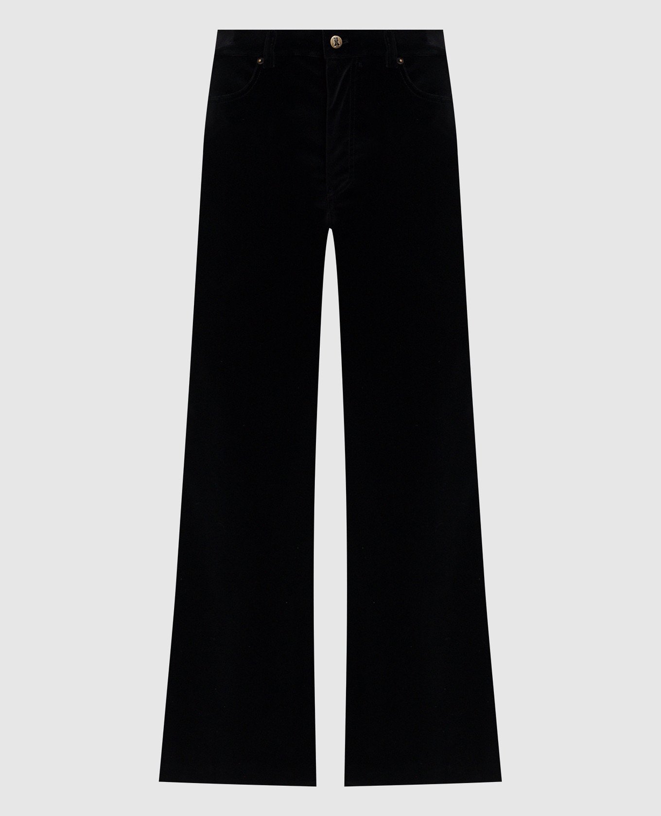 Черные бархатные брюки клеш