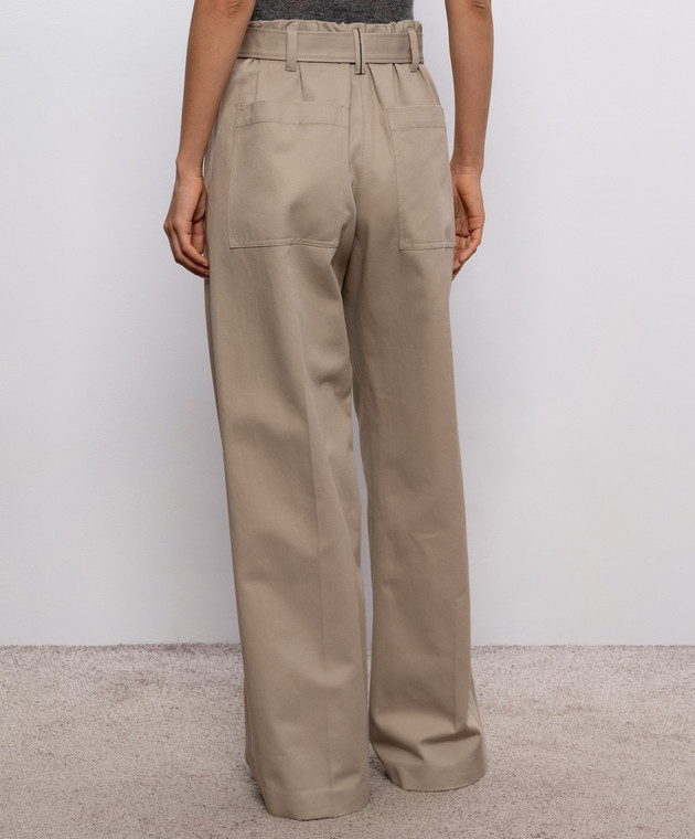 Brunello Cucinelli Бежевые брюки с цепочкой мониль MP141P9275 изображение 4