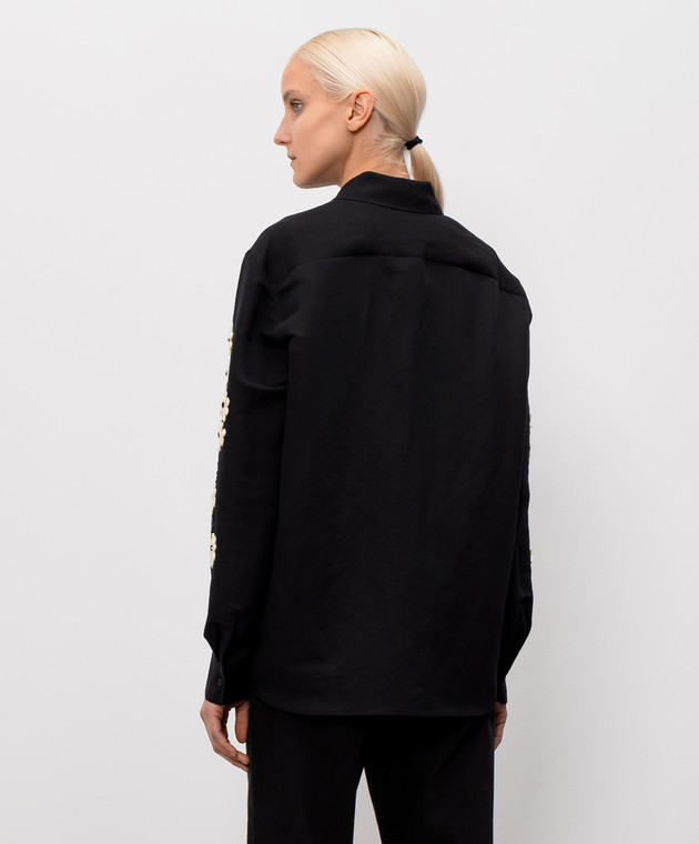 Khaite Черная рубашка Argo с цветочными аппликациями 2477385 изображение 4