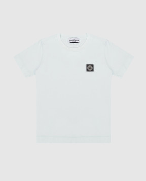 Stone Island Дитяча блакитна футболка з нашивкою логотипа L1S162100002S00471012