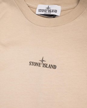 Stone Island Дитяча бежева футболка з принтом логотипа K2S162100010S026168