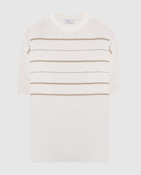 Peserico Білий топ з ланцюжком моніль A99088F149234S