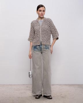 Peserico Сіра футболка з ланцюжом моніль A06872J05669A