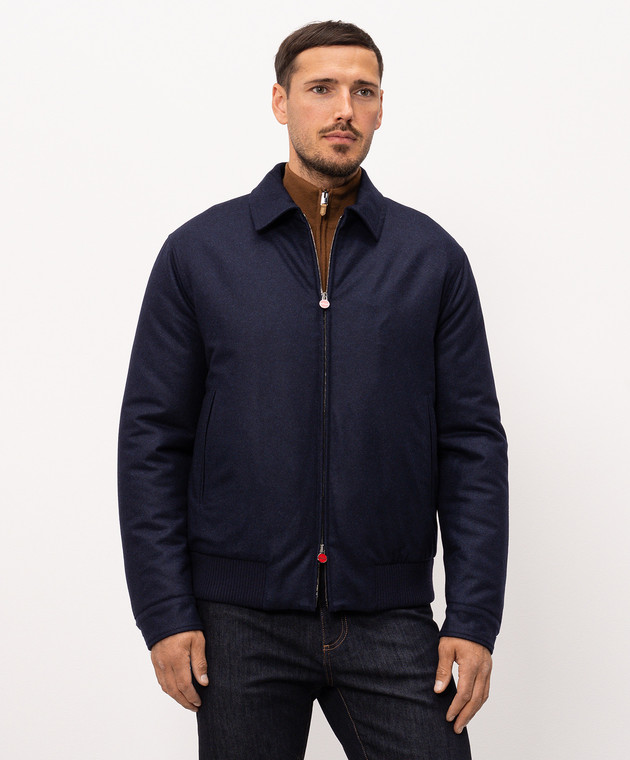 Kiton Синя куртка з вовни UW2494V0452L зображення 3