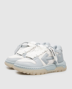 Off-White Блакитні шкіряні кросівки OOO Chunky OF05743455