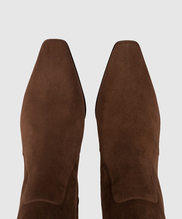 Stuart Weitzman Коричневые замшевые ботильоны Stassi SM498 изображение 4