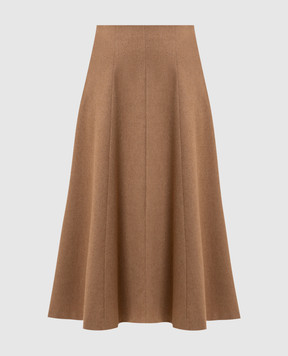 Max Mara Коричневая юбка миди GENEVE из шерсти верблюда GENEVE