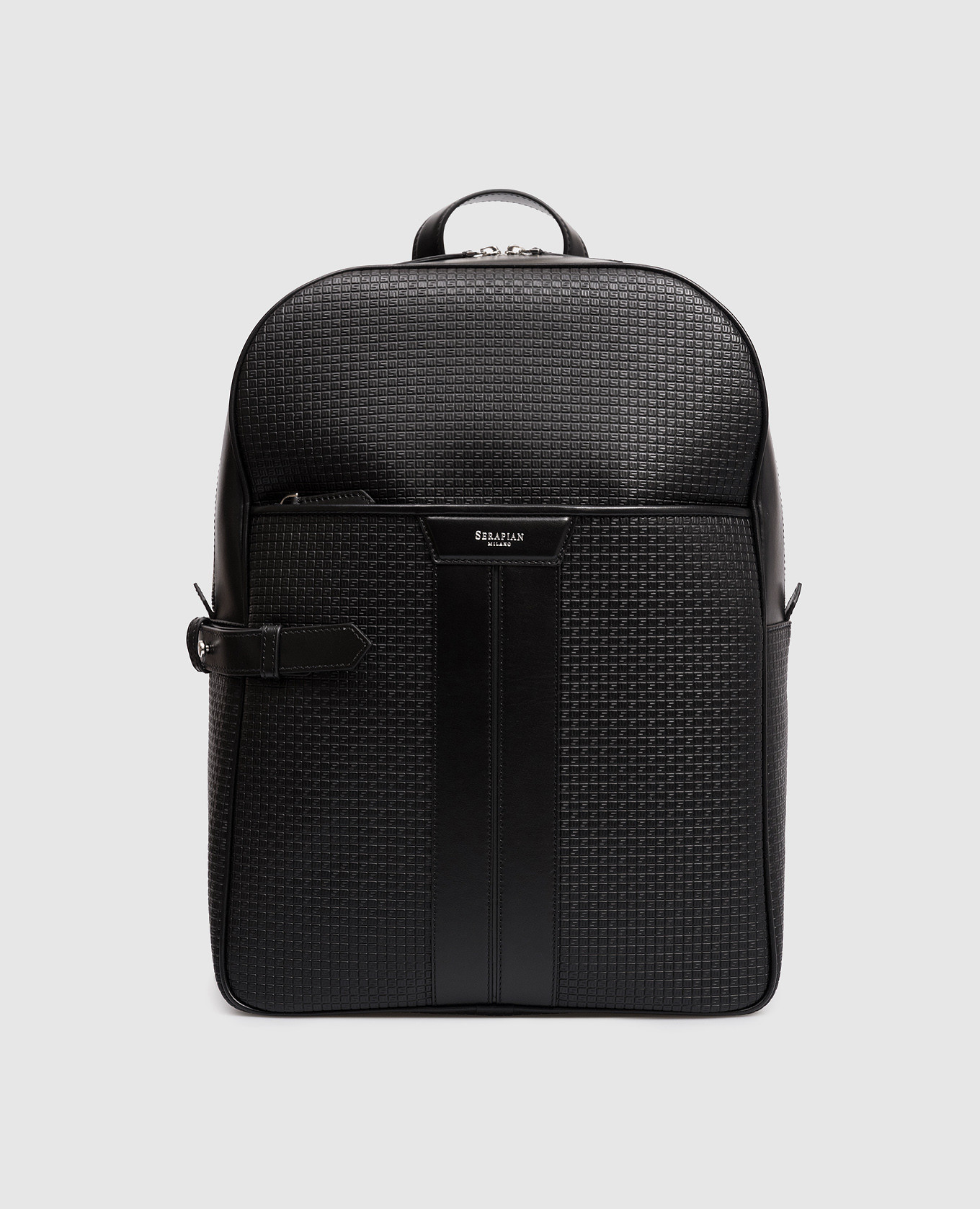 

Черный кожаный рюкзак с логотипом, Рюкзаки