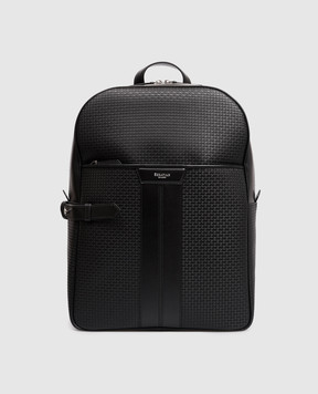 Serapian Чорний шкіряний рюкзак з логотипом SRSTSMLL739631ACG2