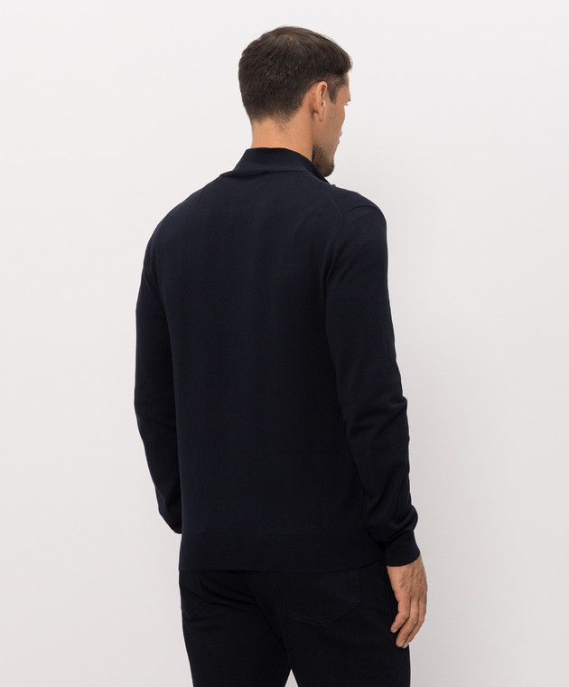 Trussardi Синий кардиган с вышивкой эмблемы M0188000085NMK603K01 изображение 4