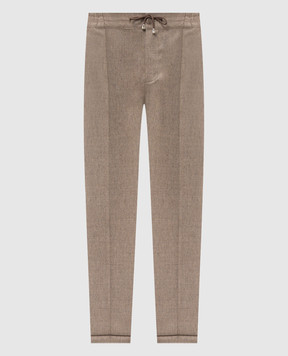 Doriani Cashmere Бежевые брюки из шерсти с отворотами P213T191F1T191