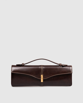 Giuseppe Zanotti Коричневий шкіряний глянцевий клатч Borse EB60007