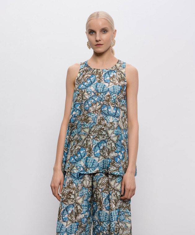 Momoni Топ OCRA із шовку в принт MOTO00102MO зображення 3