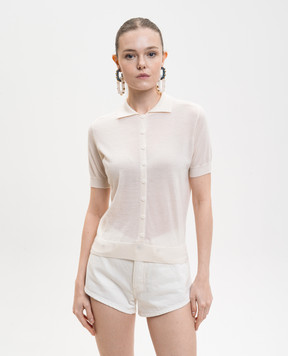 Jacob Lee Топ кольору айворі з кашеміру WCP0040SS26W