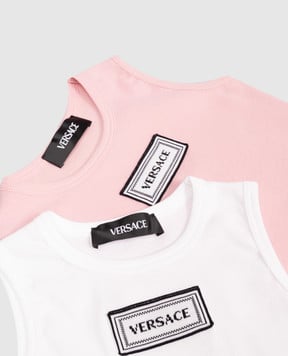 Versace Дитячий набір майок в рубчик з логотипом 10210321A13344