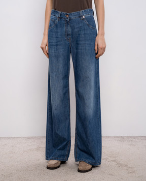 Brunello Cucinelli Сині джинси з патчем логотипа MH192P4039