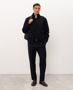 Canali Кардиган из шерсти синего цвета MK01149C0022