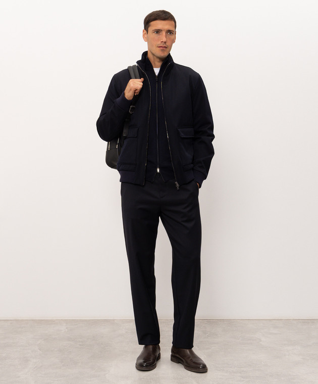 Canali Кардиган з вовни синього кольору MK01149C0022 зображення 2