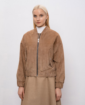 Babe Pay Pls Коричневий замшевий бомбер 2411SUEDE