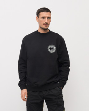 Stone Island Черный свитшот с принтом логотипа L1S156100001S0283