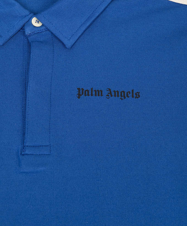 Palm Angels Дитяче синє поло з тасьмою PBBD013S26FLE001 зображення 3