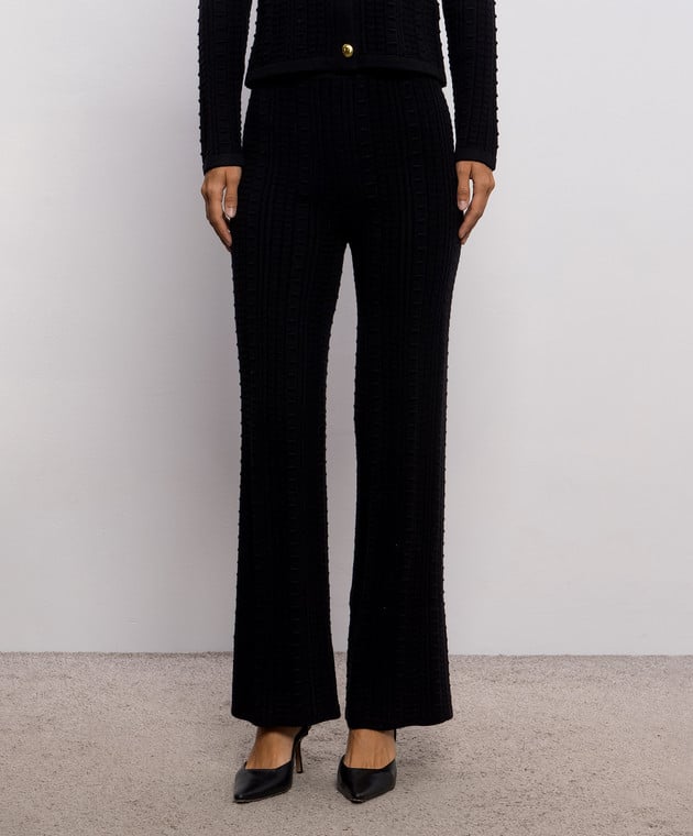 Twinset Черные брюки с фактурным узором 262TP3102 изображение 3