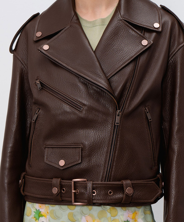 Babe Pay Pls Коричневая кожаная косуха 2106УКР1ASTON изображение 5