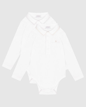 Brunello Cucinelli Детский белый набор из двух боди с логотипом принт BB051TU12R