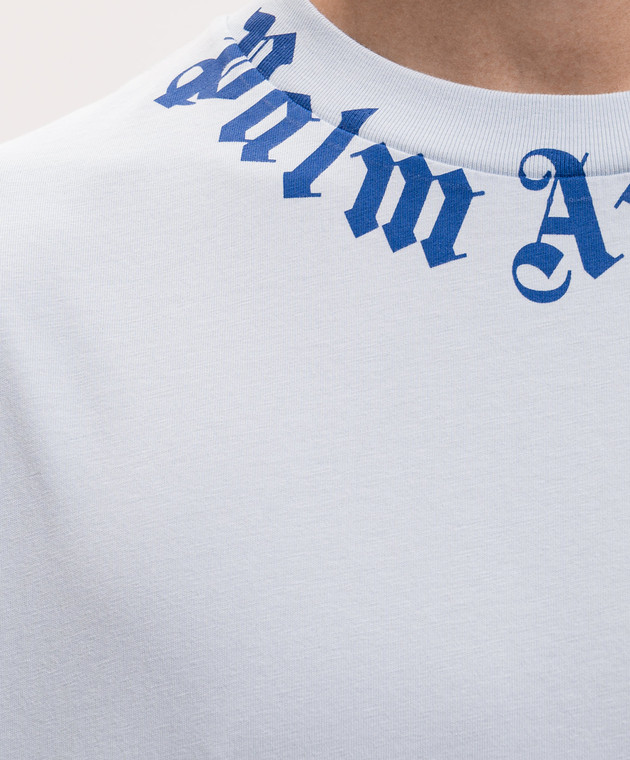 Palm Angels Блакитна футболка з принтом логотипа PMAA109S26JER008 зображення 5