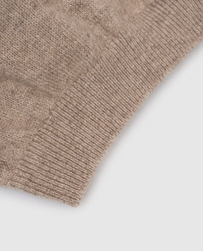 Brunello Cucinelli Бежевая шапка из кашемира с цепочкой мониль M12202889