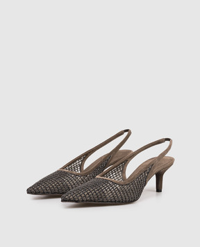 Brunello Cucinelli Коричневые слингбеки с цепочкой мониль MZSFC3215