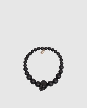 Alexander McQueen Черный эластичный браслет Skull 858374J68AA