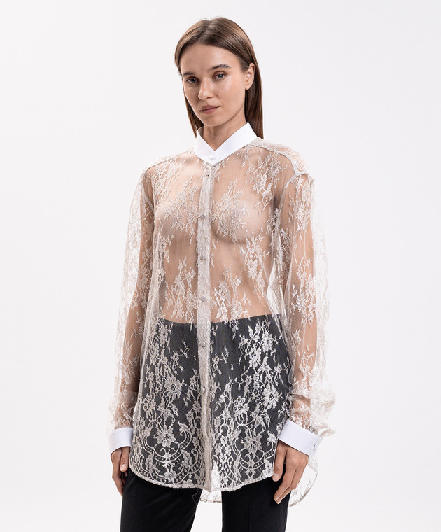 Tom Ford Блуза цвета айвори из кружева CA3398FAX1884 изображение 3