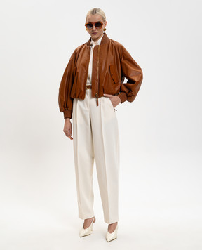 Givenchy Коричневий шкіряний бомбер BW00UN61UJ