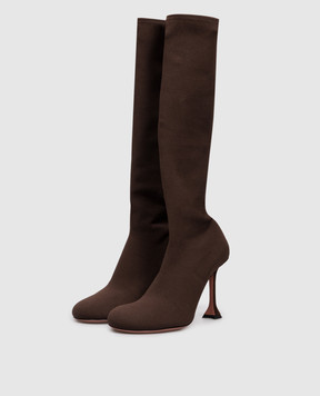 Amina Muaddi Коричневые сапоги Veneda Stretch 14S362517VEN