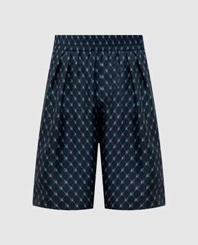 Balmain Сині шорти із шовку HH1PA205SF55