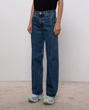 Vetements Синие джинсы с логотип патч MH27DJ085BL