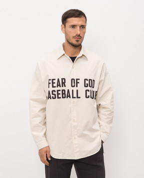 Fear of God Бежевая рубашка с принтом логотипа FG9M60611BCG