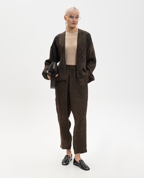 UMA WANG Коричневый кардиган Klarke в геометрический узор UP6011