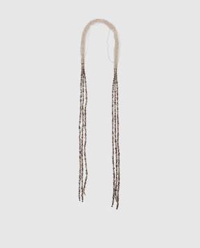 Peserico Коричневые бусы с цепочкой мониль и бусинами A35506C0CC779