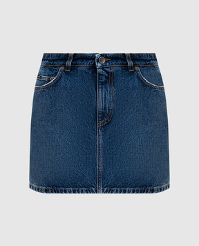 Dolce&Gabbana Синя джинсова спідниця міні з патчем логотипа F4C6NDG8OB3